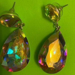 Women’s Shiny Multicolor Kaleidoscope-Style Drop Earrings